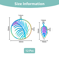 12 шт. 6 стиля подвески из нержавеющей стали 201&nbsp;STAS-DC0013-81
