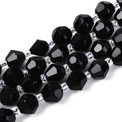 Натуральные бусины из черного оникса (окрашенные и нагретые) G-T144-23A-04