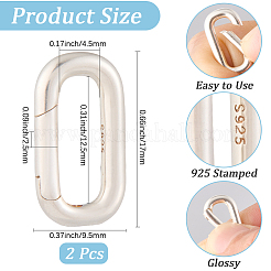 2 шт. 925 кольца-пружинки из стерлингового серебра&nbsp;STER-CN0001-44