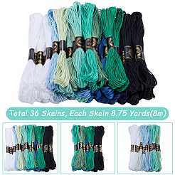 3 комплект 3-х стилевых 6-слойных полиэстеровых ниток для вышивания OCOR-GF0003-41B