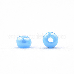 11/0 チェコ不透明ガラスシードビーズ  光沢のある  ラウンド  ライトスカイブルー  2.2x1.5mm  穴：0.7mm  約500 G /袋&nbsp;SEED-N004-003B-20