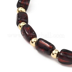 Bracelets extensibles en perles cubiques d'ambre naturel pour femmes et hommes&nbsp;BJEW-JB13639-02