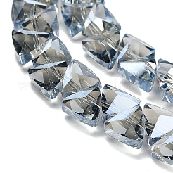 Стеклянные бусины с гальваническим покрытием  EGLA-P066-02A-PL03