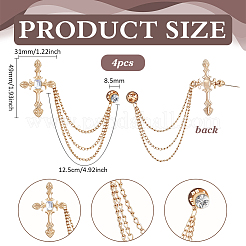 Spille da bavero con strass in lega incrociata&nbsp;JEWB-WH0051-057G