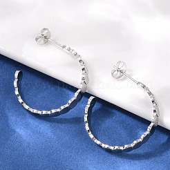 Серьги-гвоздики из нержавеющей стали 304 в форме буквы С&nbsp;EJEW-V004-05P