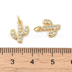 Placage de crémaillère en laiton micro pavé pendentifs en zircone cubique claire&nbsp;KK-A206-10G