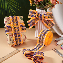 Винтажная жаккардовая лента из полиэстера SRIB-WH0011-265