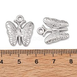 304ステンレスペンダント  蝶のチャーム  ステンレス鋼色  18.5x16x2.5mm  穴：2mm&nbsp;SA-B006-04P-C