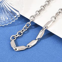 Цепочки-цепочки из нержавеющей стали 304 с ромбовидными звеньями для мужчин и женщин&nbsp;NJEW-G186-01P-01