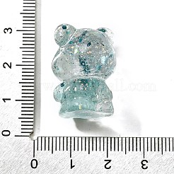 Transparentes kleines Bärenornament aus Kunstharz&nbsp;RESI-S015-01I