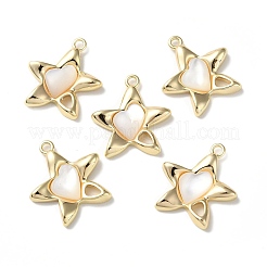 Подвески со звездами из натуральной белой ракушки BSHE-Z003-01G