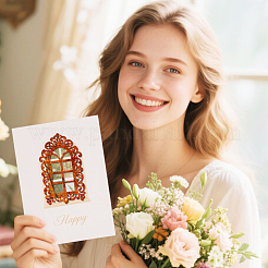 3 Stück 3 Stile Vintage-Fenster-Thema Stanzschablonen aus Kohlenstoffstahl&nbsp;DIY-WH0309-4526