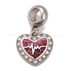 304 нержавеющая сталь хрустальные стразы европейские подвески-шармы STAS-F278-20P