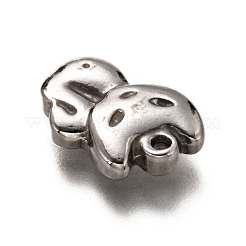 変色しない201ステンレススチールペンダント  猫  ステンレス鋼色  15.5x11x3.5mm  穴：1.5mm&nbsp;STAS-H125-15P