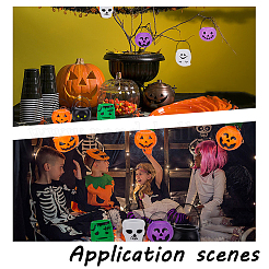 12 шт. пластиковое украшение в виде ведра для конфет на Хэллоуин&nbsp;DJEW-WH0028-008