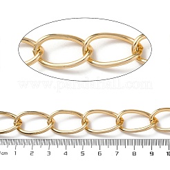 酸化アルミニウムカーブチェーン  溶接されていない  スプールで  ゴールドカラー  25x15x2mm  約49.21フィート（15m）/ロール&nbsp;CHA-E003-17G