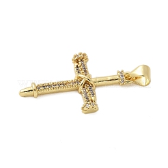 Pendentifs avec zircon cubiques à micro-pavés en laiton&nbsp;KK-P293-21B-G