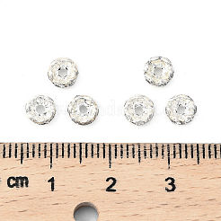 Латунные хрустальные бусины-разделители со стразами&nbsp;X-RB-A014-L5mm-01S