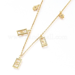 Colliers à pendentif en zircone cubique transparent micro pavé en laiton&nbsp;NJEW-L146-17P