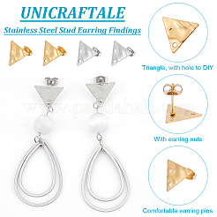 40 шт. 2 цвета фурнитура для сережек-гвоздиков из нержавеющей стали 304 STAS-UN0059-83