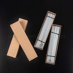 クラフト紙のボール紙ジュエリーボックス  ブレスレットボックス  長方形  バリーウッド  170x40x25mm&nbsp;CBOX-WH0001-C01