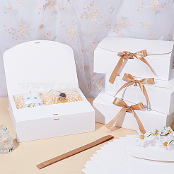 Картонные подарочные коробки с лентой из золотарника&nbsp;CON-WH0107-60B