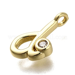 Pendentifs avec zircon cubiques à micro-pavés en laiton&nbsp;KK-B132-12G-D