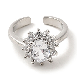 Кольца-манжеты из латуни с микропаве из кубического циркония RJEW-H228-01P