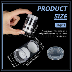 コラムプラスチックコインコレクション  スポンジで  コイン収納ボトル  透明  33x56.5mm  内径：29mm&nbsp;CON-WH0115-05A