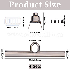 4 шт. застежка-защелка для сумки из цинкового сплава с поворотным замком&nbsp;PURS-CP0001-03B