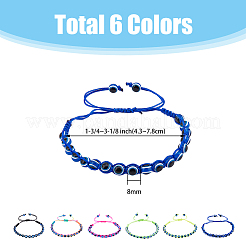6шт 6 цвета смоляные браслеты с бусинами от сглаза набор BJEW-FI0001-46