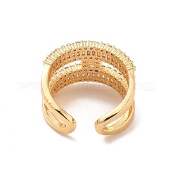 Anneaux de manchette ouverts en laiton micro pavé de zircone cubique&nbsp;RJEW-R146-17A-G