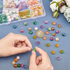 128 шт. 8-цветные нити бусин из натурального окрашенного белого нефрита G-BC0001-38