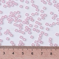 MIYUKIラウンドロカイユビーズ  日本製シードビーズ  8/0  （rr3508)透明な淡いローズの光沢  3mm  穴：1mm  約2111~2277個/50g&nbsp;SEED-X0055-RR3508