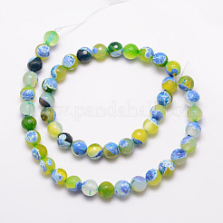 Бусы из натурального огненного агата с потрескиванием X-G-K166-06F-10mm-08