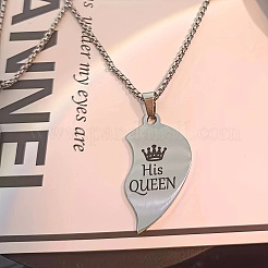 2 шт. сердце со словом король королева сплав разрезной кулон 201 нержавеющая сталь коробчатая цепь ожерелья для пары FS-WG4F8D3-01