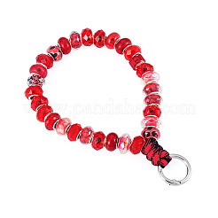 Perle rondelle en résine avec cordon en polyester et élasthanne&nbsp;HJEW-TADJ0009