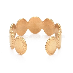 Кольцо-манжета с овальным покрытием из нержавеющей стали 304 с ионным покрытием (IP) для женщин&nbsp;RJEW-C025-05G