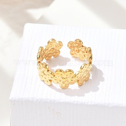 Кольца-манжеты из нержавеющей стали 304 Flower для женщин&nbsp;LS-RJEW-Q006-03D-G