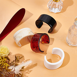 4 Stück 4 Stile zweifarbige Acryl-Armreifen für Frauen&nbsp;BJEW-UN0002-02