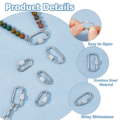 6 Stück 2 Stile 304 Edelstahl Schraube Karabiner Schloss Charms&nbsp;STAS-HS0001-76