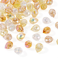 50шт 5 цвета гальванические прозрачные стеклянные бусины&nbsp;GLAA-TA0003-47A