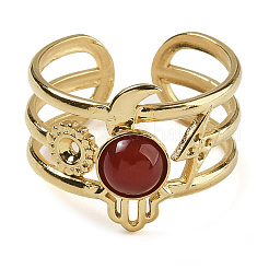 Los anillos de dedo de cornalina naturales&nbsp;RJEW-U027-07G-04
