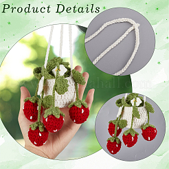 Клубничная корзина шерстяная пряжа подвеска украшения AJEW-WH20006-240A