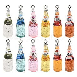 6 pièces 6 couleurs pendentifs en résine&nbsp;RESI-YW0005-90