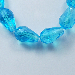 Chapelets de perles en verre électroplaqué&nbsp;LS-EGLA-R008-6x4mm-10