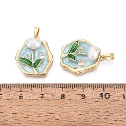 Ciondoli smaltato in ottone&nbsp;KK-SZC0009-11G-03