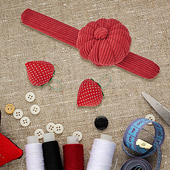 1 шт. хлопковая вельветовая подушка-игольница в виде тыквы DIY-HY0001-58