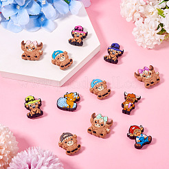 12 шт. 12 стиля силиконовые фокусные бусины для крупного рогатого скота&nbsp;SIL-TA0002-42