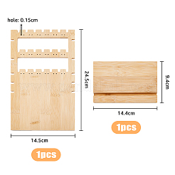 Espositori per gioielli con schienale inclinato in legno a 3 livello&nbsp;EDIS-WH0021-32B